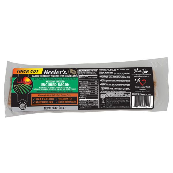 Beeler's Bacon Thick Uncured 1lb
